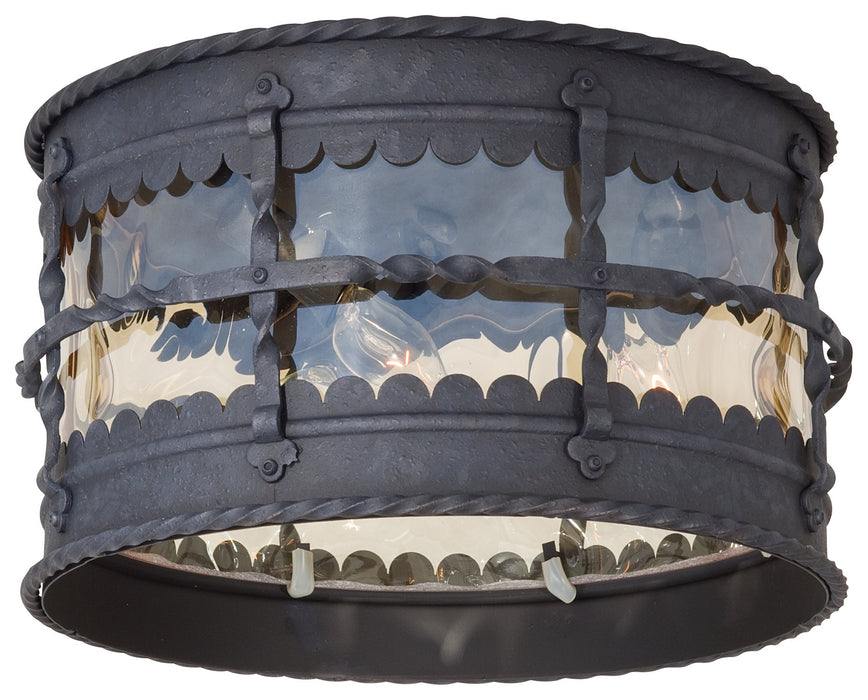 Minka-Lavery 8889-A39 Three Light Flush Mount, Spanish Iron