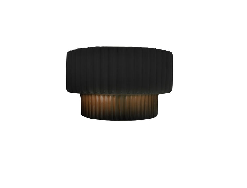 Justice Designs CER-5780-CBGD One Light Wall Sconce, Carbon Matte Black w/ Champagne Gold