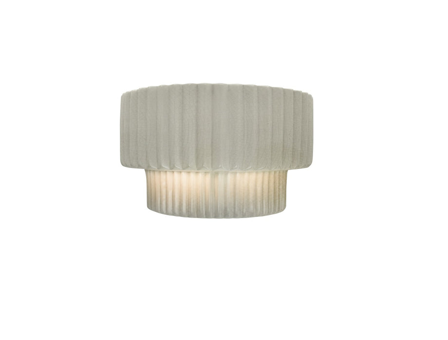Justice Designs CER-5780-CRK One Light Wall Sconce, White Crackle