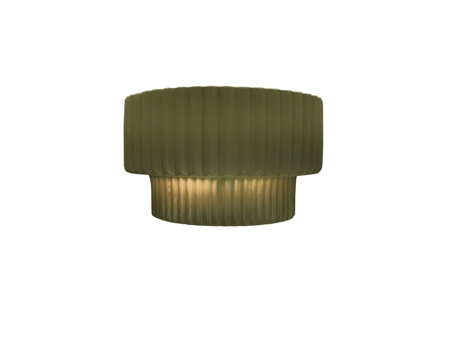 Justice Designs CER-5780-MGRN One Light Wall Sconce, Matte Green