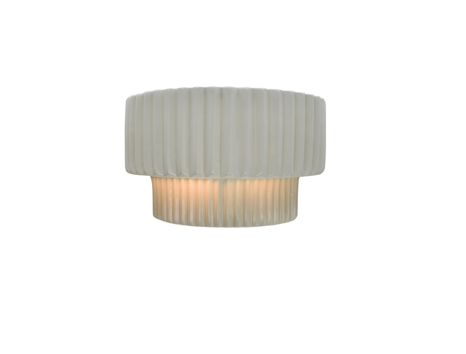 Justice Designs CER-5780-MTGD One Light Wall Sconce, Matte White w/ Champagne Gold