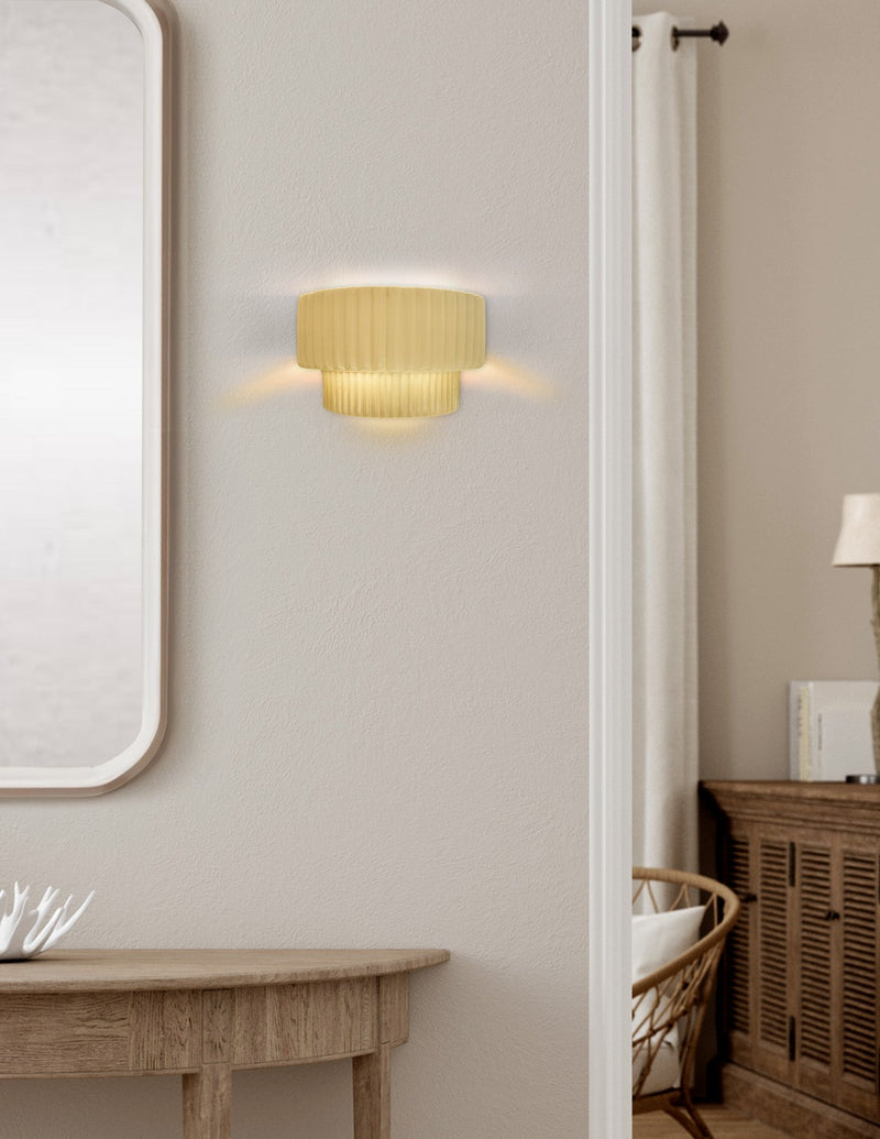 Justice Designs CER-5780-MYLW One Light Wall Sconce, Muted Yellow