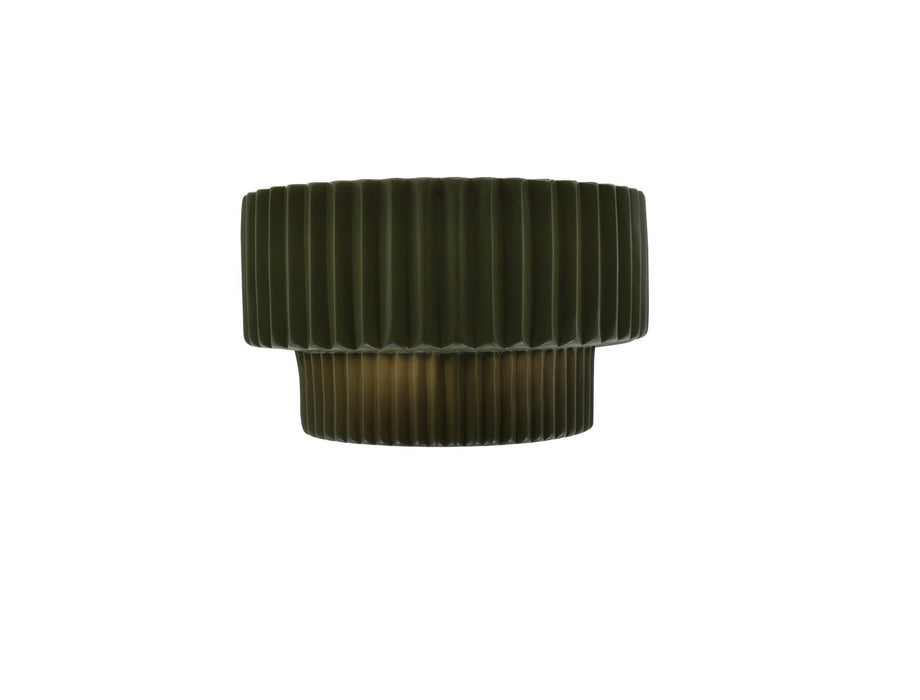 Justice Designs CER-5780-PWGN One Light Wall Sconce, Pewter Green