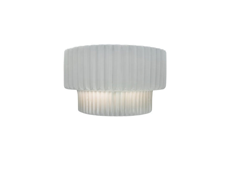 Justice Designs CER-5780-WTWT One Light Wall Sconce, Gloss White (outside and inside of fixture)