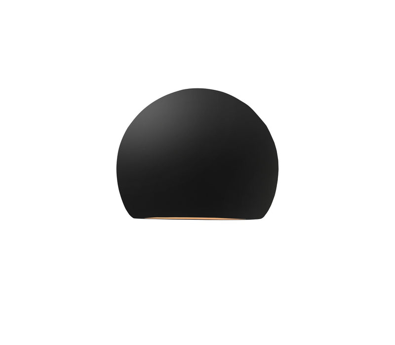 Justice Designs CER-5790W-CBGD LED Outdoor Wall Sconce, Carbon Matte Black w/ Champagne Gold