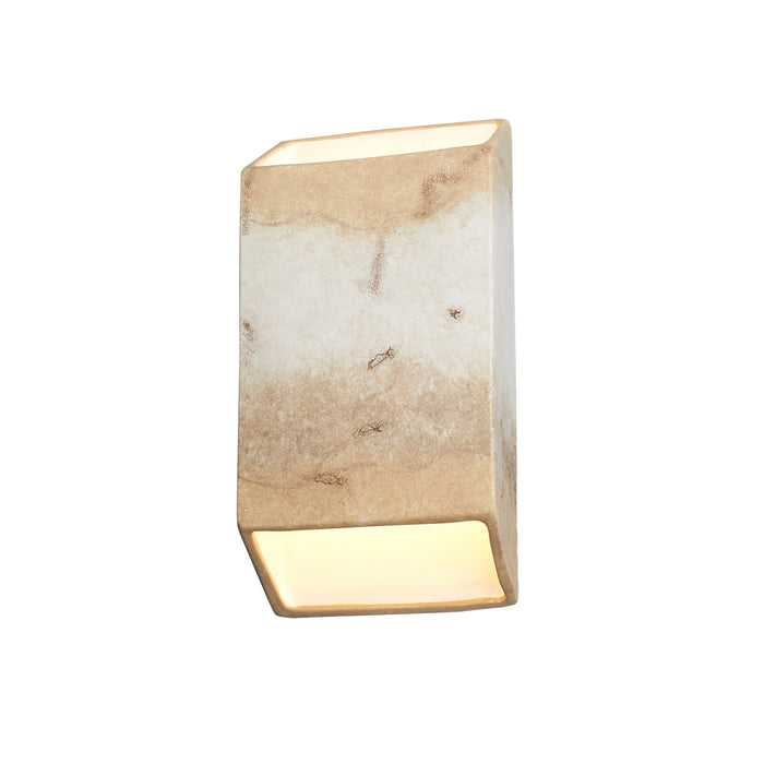 Justice Designs CER-5875W-TRAG LED Wall Sconce, Greco Travertine