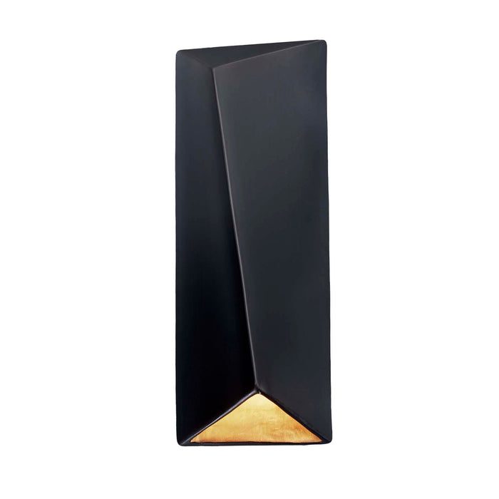 Justice Designs CER-5897W-CBGD LED Wall Sconce, Carbon Matte Black with Champagne Gold internal