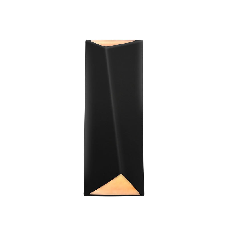 Justice Designs CER-5899-CBGD LED Wall Sconce, Carbon Matte Black with Champagne Gold internal