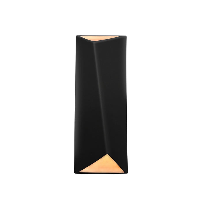Justice Designs CER-5899-CBGD LED Wall Sconce, Carbon Matte Black with Champagne Gold internal