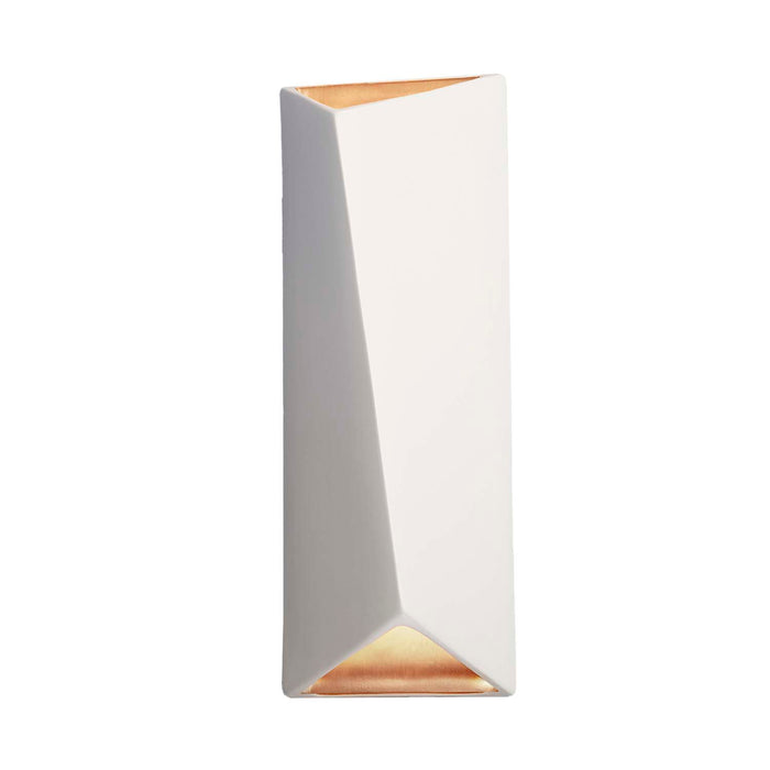 Justice Designs CER-5899-MTGD LED Wall Sconce, Matte White with Champagne Gold internal