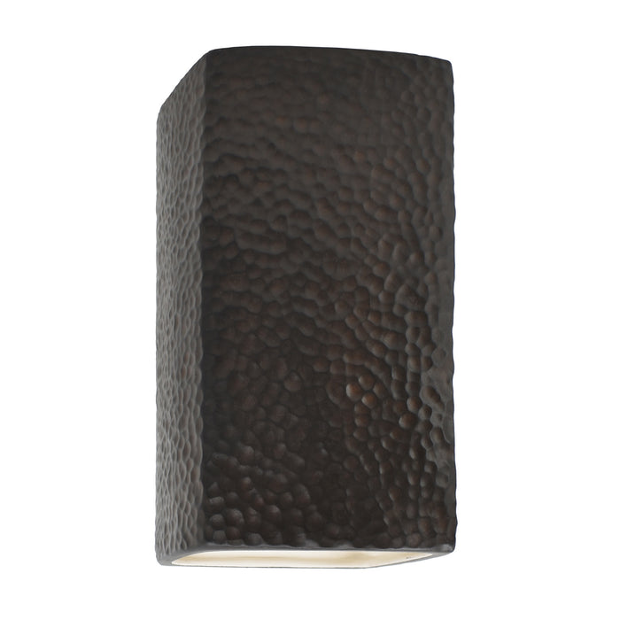 Justice Designs CER-5910-HMIR Wall Sconce, Hammered Iron