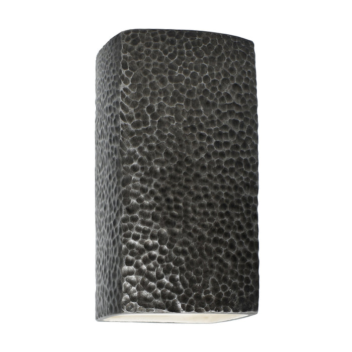 Justice Designs CER-5910-HMPW Wall Sconce, Hammered Pewter