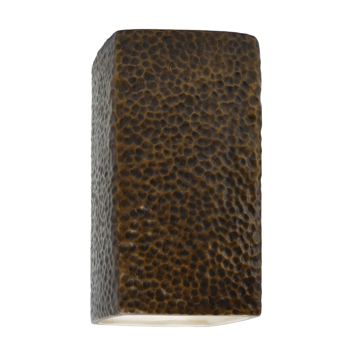 Justice Designs CER-5915-HMBR Wall Sconce, Hammered Brass