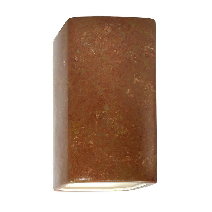 Justice Designs CER-5915-PATR Wall Sconce, Rust Patina