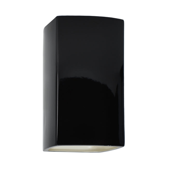Justice Designs CER-5915W-BKMT LED Wall Sconce, Gloss Black with Matte White internal