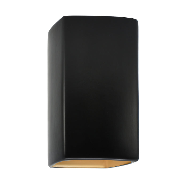 Justice Designs CER-5915W-CBGD LED Wall Sconce, Carbon Matte Black with Champagne Gold internal