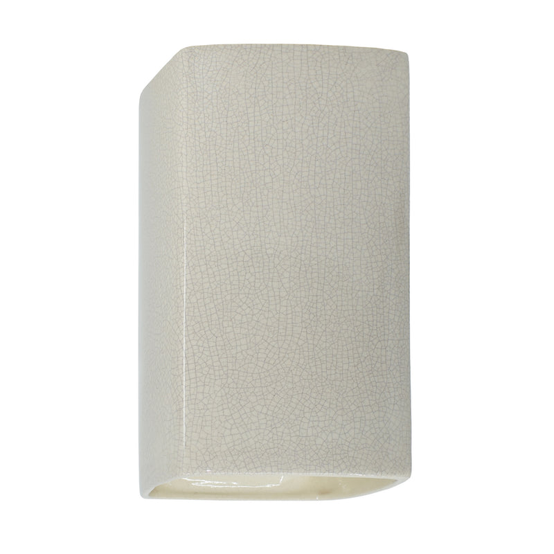 Justice Designs CER-5915W-CRK LED Wall Sconce, White Crackle