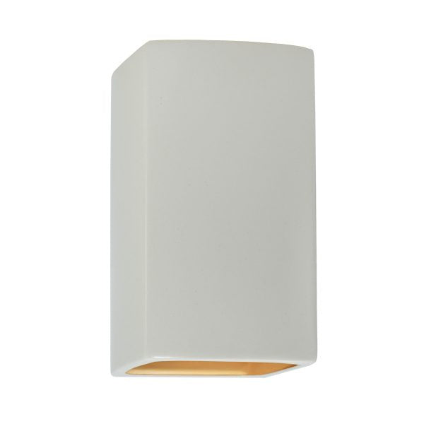 Justice Designs CER-5915W-MTGD LED Wall Sconce, Matte White with Champagne Gold internal