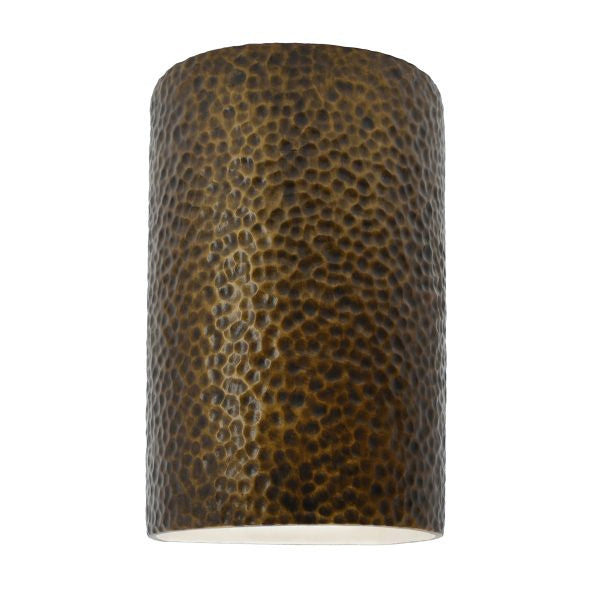 Justice Designs CER-5940-HMBR Wall Sconce, Hammered Brass