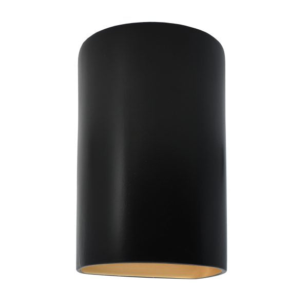 Justice Designs CER-5945W-CBGD LED Wall Sconce, Carbon Matte Black with Champagne Gold internal