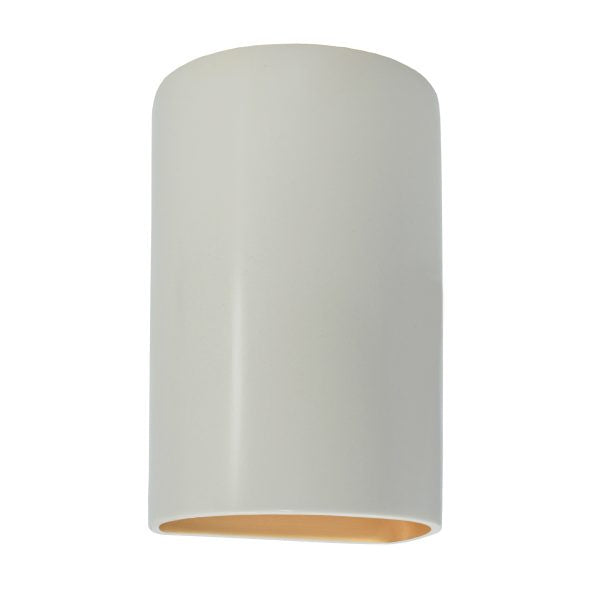 Justice Designs CER-5945W-MTGD LED Wall Sconce, Matte White with Champagne Gold internal