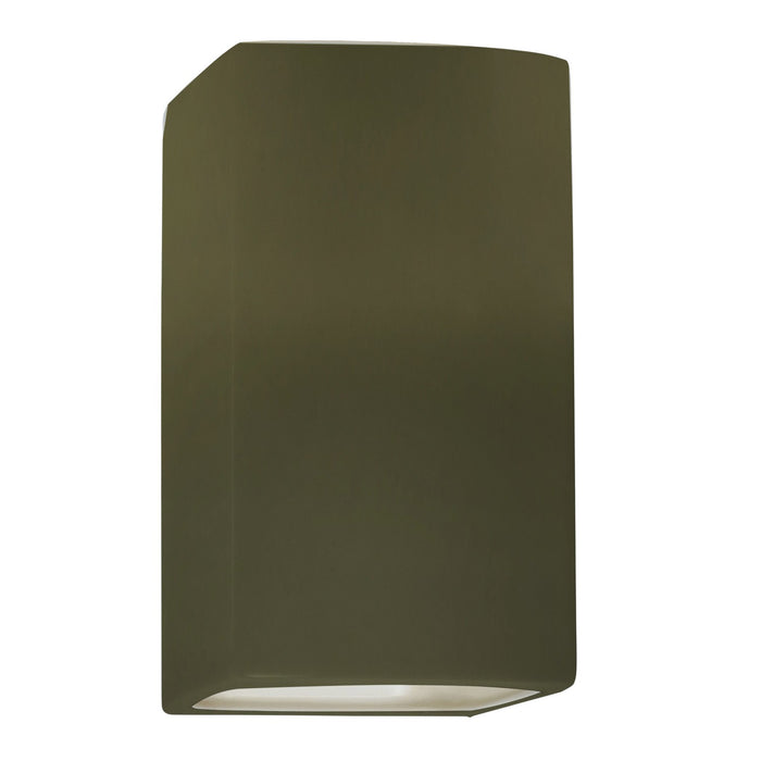 Justice Designs CER-5950W-MGRN One Light Outdoor Wall Sconce, Matte Green