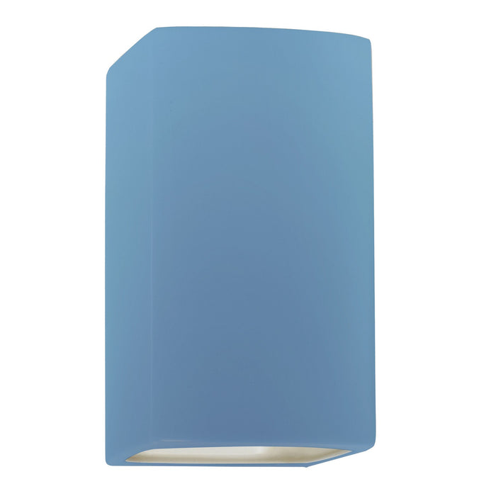 Justice Designs CER-5955-SKBL Two Light Wall Sconce, Sky Blue