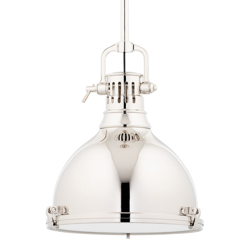 Hudson Valley 2212-PN One Light Pendant, Polished Nickel