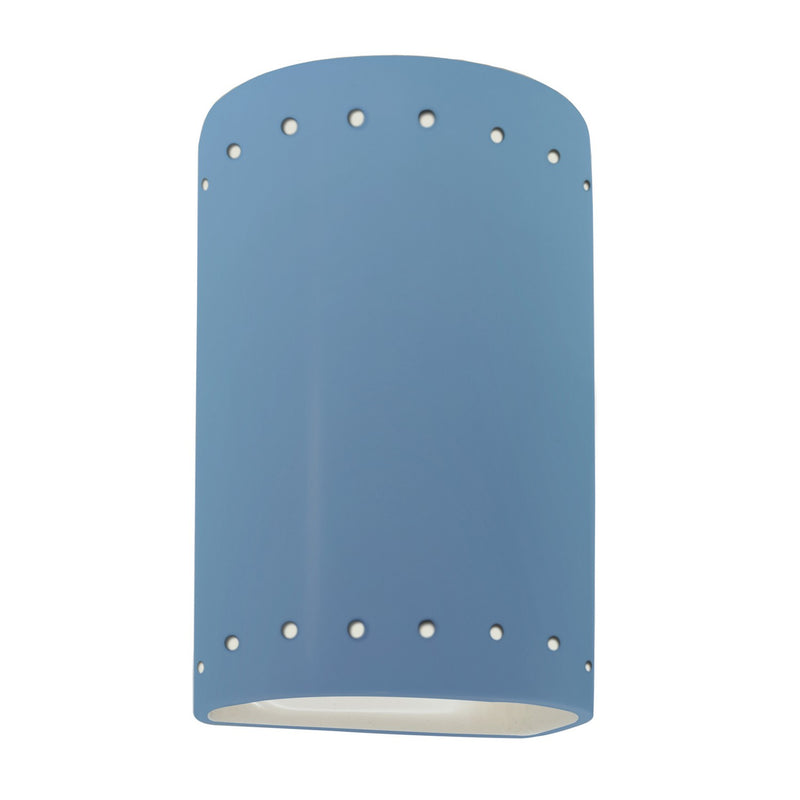 Justice Designs CER-5995-SKBL One Light Wall Sconce, Sky Blue