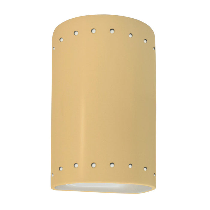 Justice Designs CER-5995W-MYLW LED Outdoor Wall Sconce, Muted Yellow