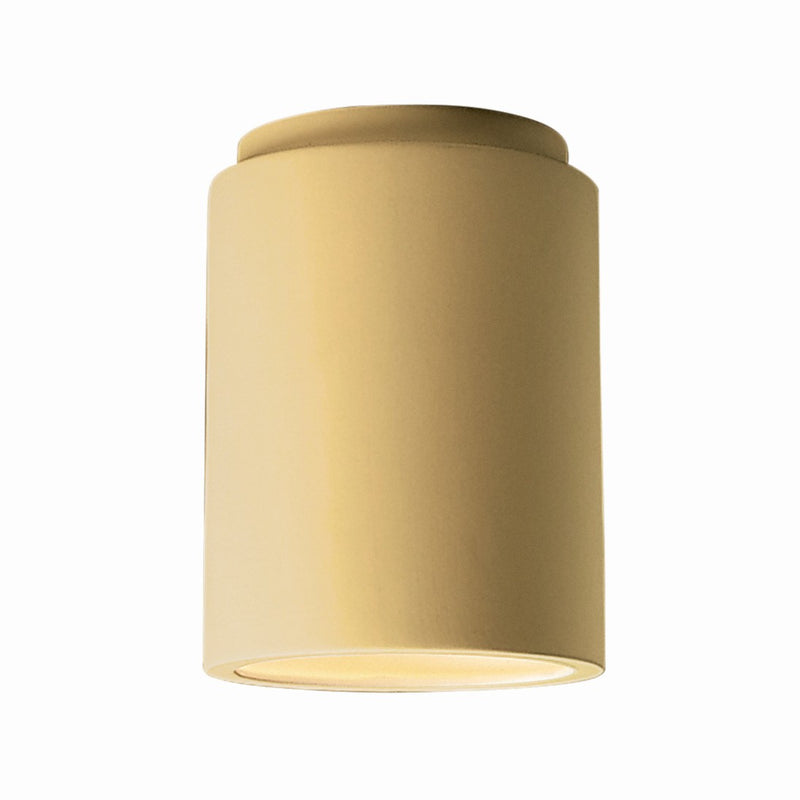 Justice Designs CER-6100-MYLW One Light Flush-Mount, Muted Yellow