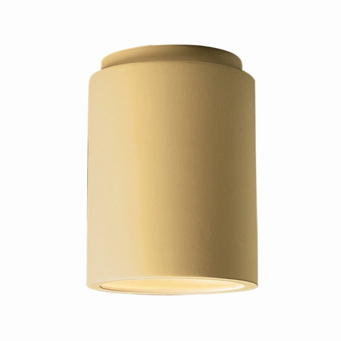 Justice Designs CER-6100W-MYLW One Light Outdoor Flush Mount, Muted Yellow