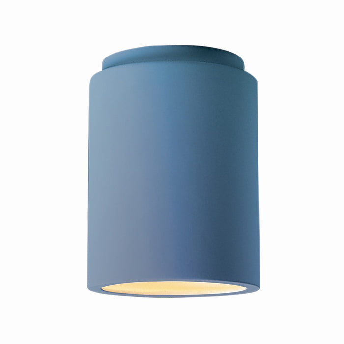 Justice Designs CER-6100W-SKBL One Light Outdoor Flush Mount, Sky Blue