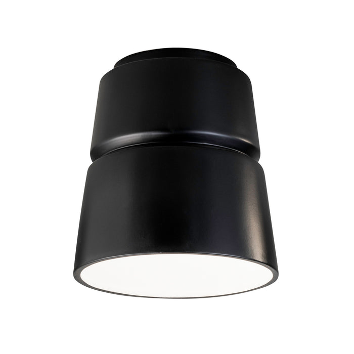 Justice Designs CER-6150-CRB One Light Flush-Mount, Carbon - Matte Black