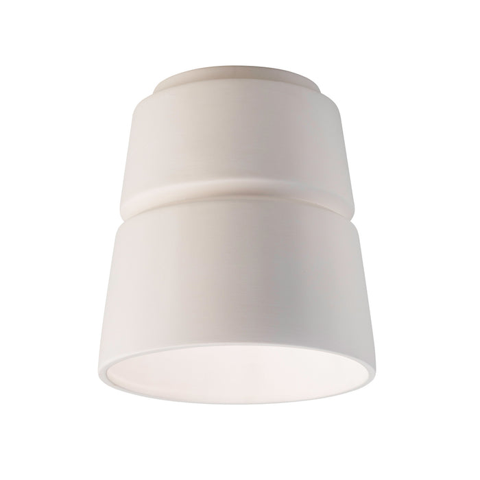 Justice Designs CER-6150W-BIS One Light Outdoor Flush-Mount, Bisque