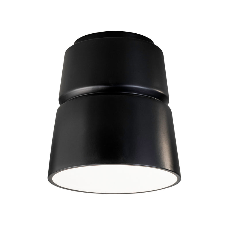 Justice Designs CER-6150W-CRB One Light Outdoor Flush-Mount, Carbon - Matte Black