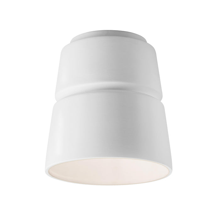 Justice Designs CER-6150-WHT One Light Flush-Mount, Gloss White