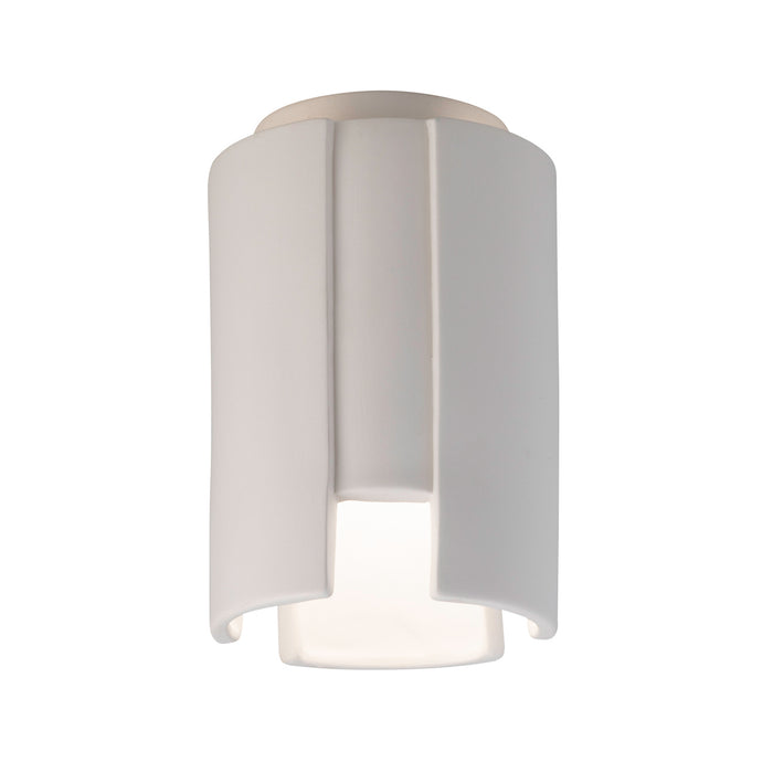 Justice Designs CER-6160W-BIS One Light Outdoor Flush-Mount, Bisque