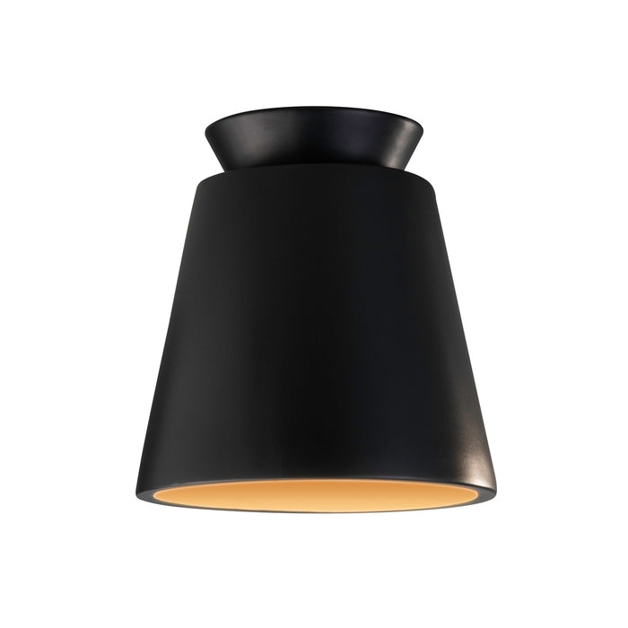 Justice Designs CER-6170-CBGD One Light Flush-Mount, Carbon Matte Black/Champagne Gold