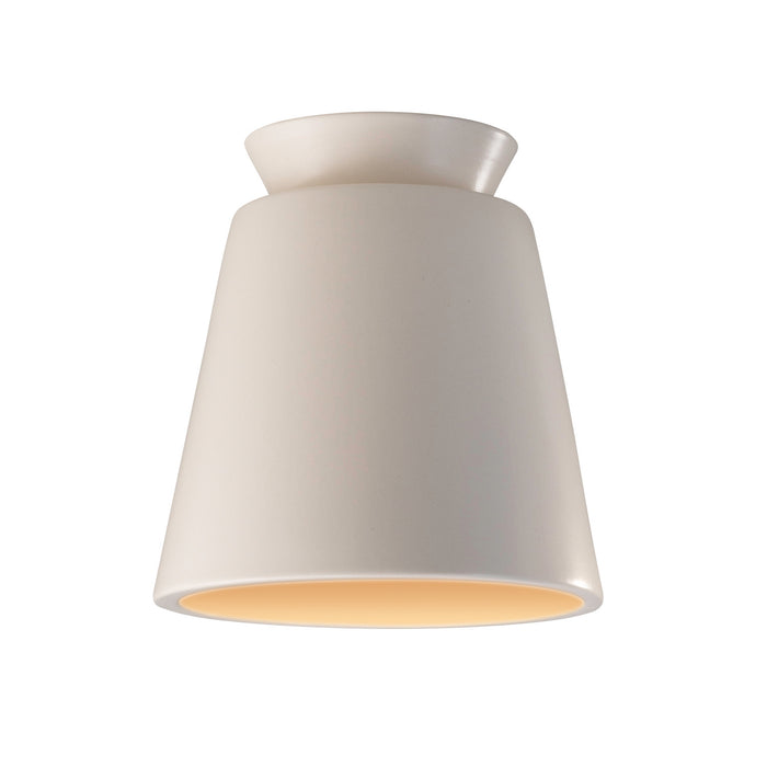Justice Designs CER-6170-MTGD One Light Flush-Mount, Matte White/Champagne Gold