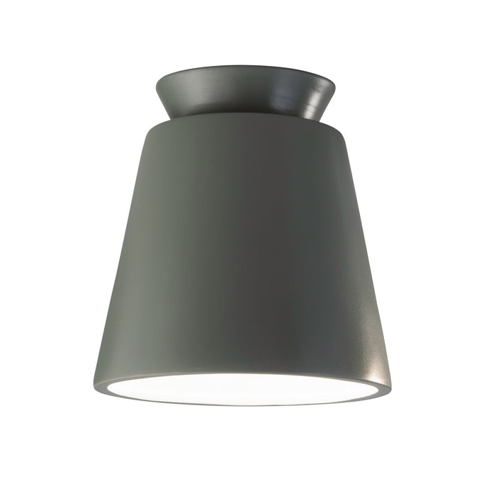 Justice Designs CER-6170-PWGN One Light Flush-Mount, Pewter Green