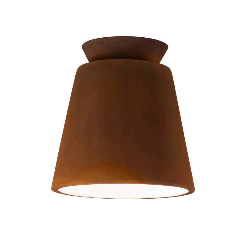 Justice Designs CER-6170-RRST One Light Flush-Mount, Real Rust