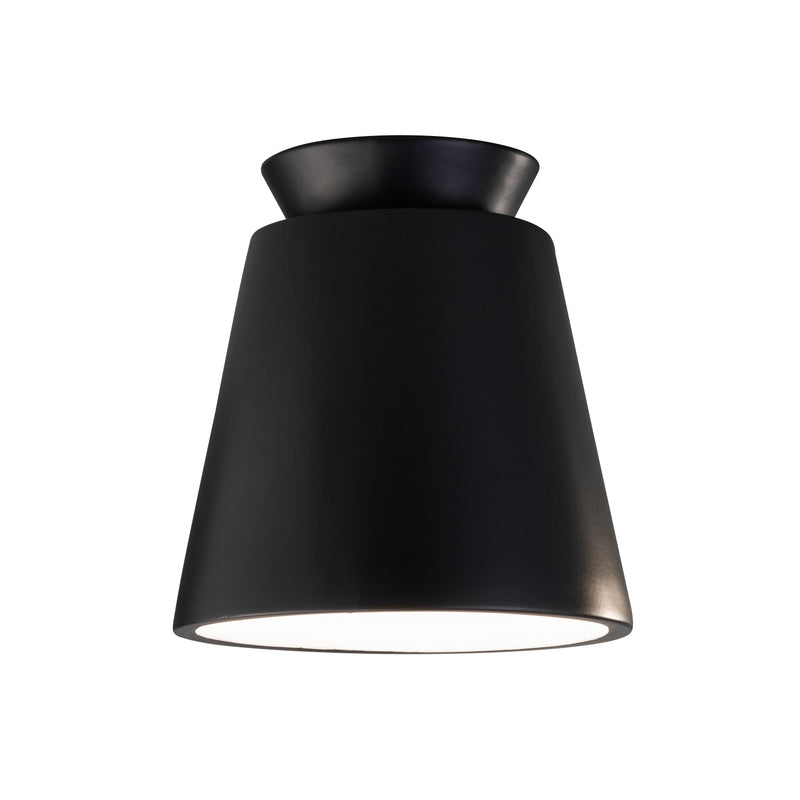 Justice Designs CER-6170W-CRB One Light Outdoor Flush-Mount, Carbon - Matte Black