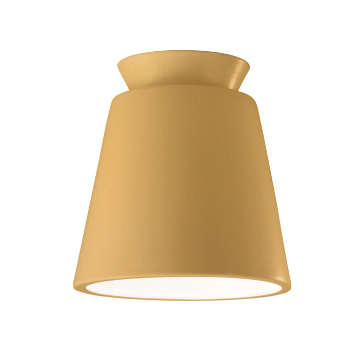 Justice Designs CER-6170W-MYLW One Light Outdoor Flush Mount, Muted Yellow