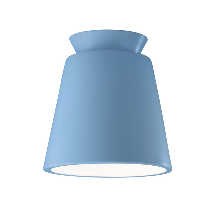 Justice Designs CER-6170W-SKBL One Light Outdoor Flush Mount, Sky Blue