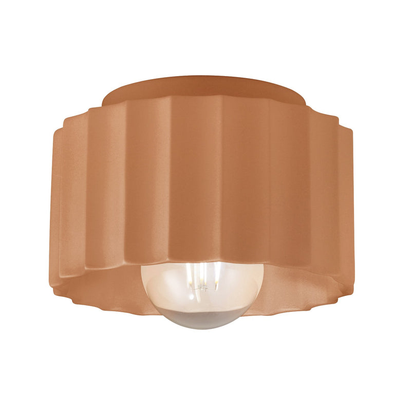 Justice Designs CER-6183-ADOB One Light Flush-Mount, Adobe