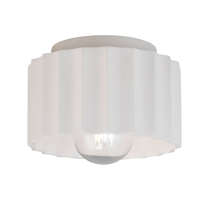 Justice Designs CER-6183-BIS One Light Flush-Mount, Bisque