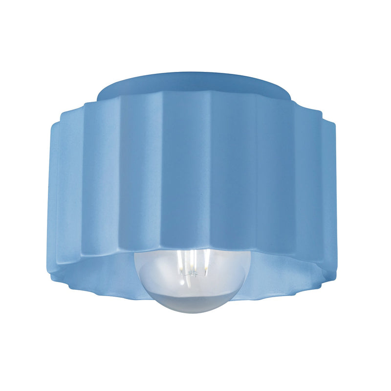 Justice Designs CER-6183-SKBL One Light Flush-Mount, Sky Blue