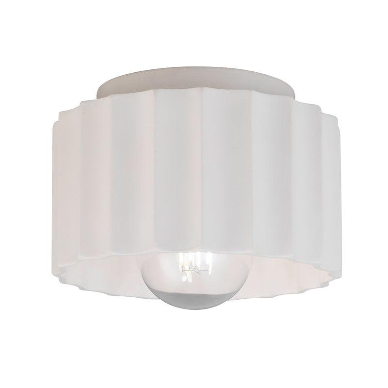 Justice Designs CER-6183W-BIS One Light Outdoor Flush-Mount, Bisque