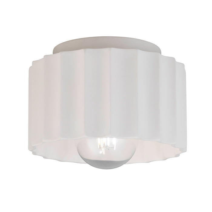 Justice Designs CER-6183W-BIS One Light Outdoor Flush-Mount, Bisque